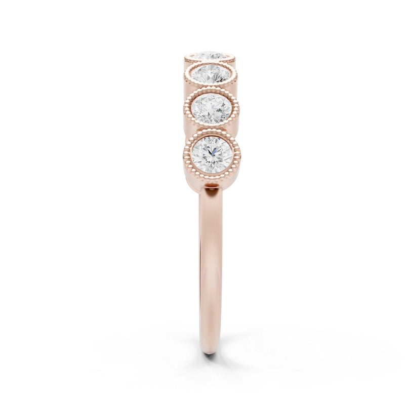 Dainty Milgrain Bezel Half Band