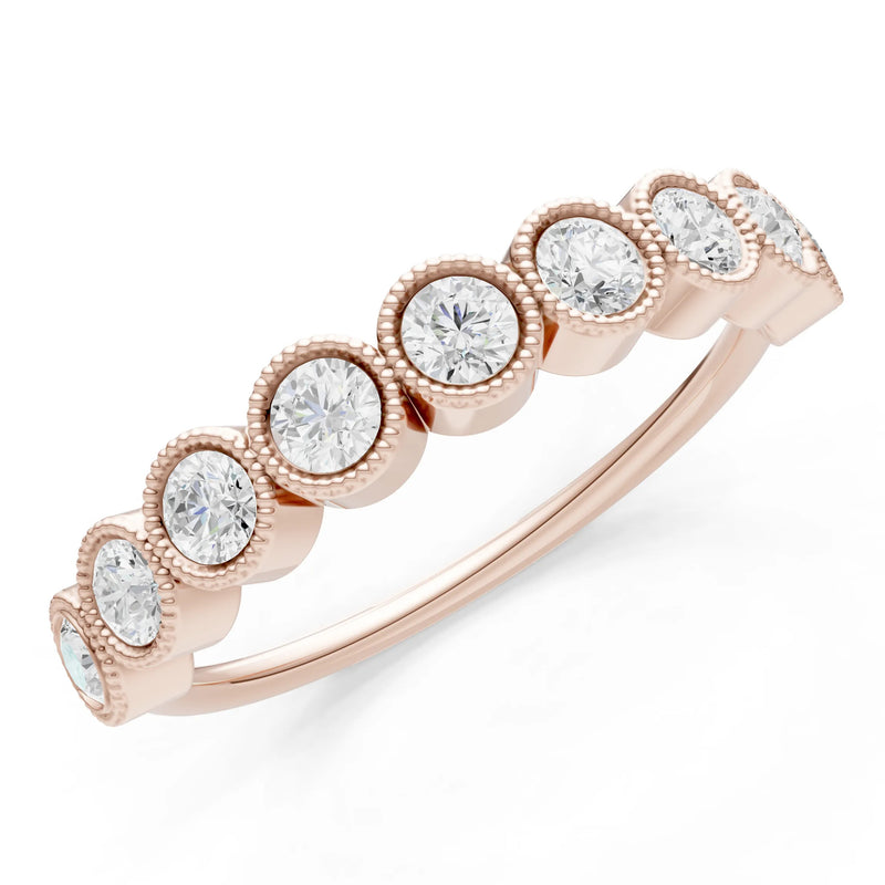 Dainty Milgrain Bezel Half Band
