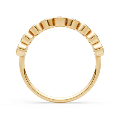 Dainty Milgrain Bezel Half Band