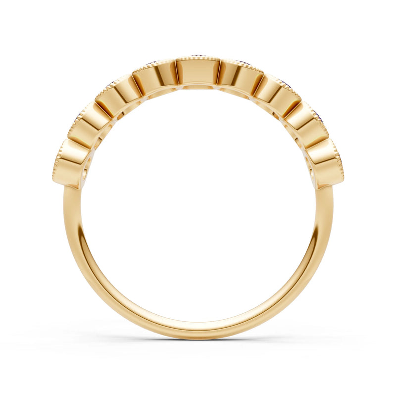 Dainty Milgrain Bezel Half Band