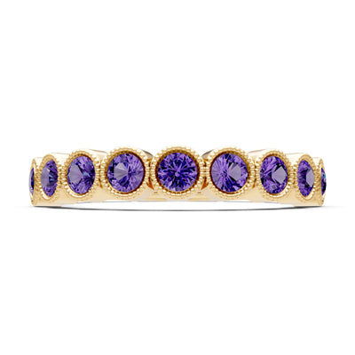 Dainty Milgrain Bezel Half Band