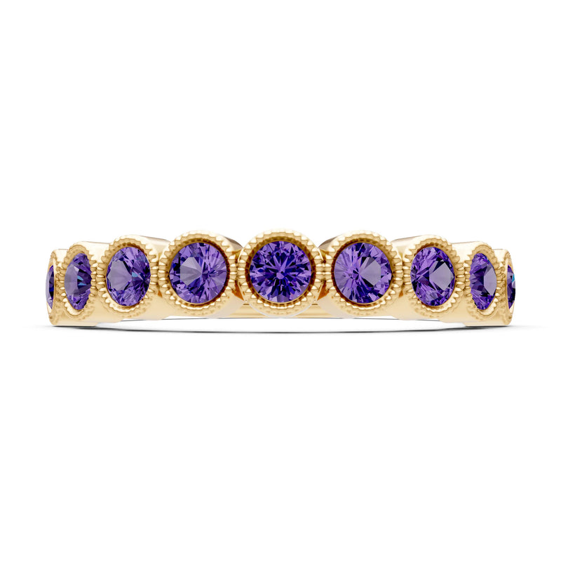 Dainty Milgrain Bezel Half Band