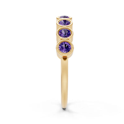 Dainty Milgrain Bezel Half Band