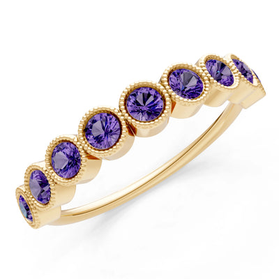 Dainty Milgrain Bezel Half Band