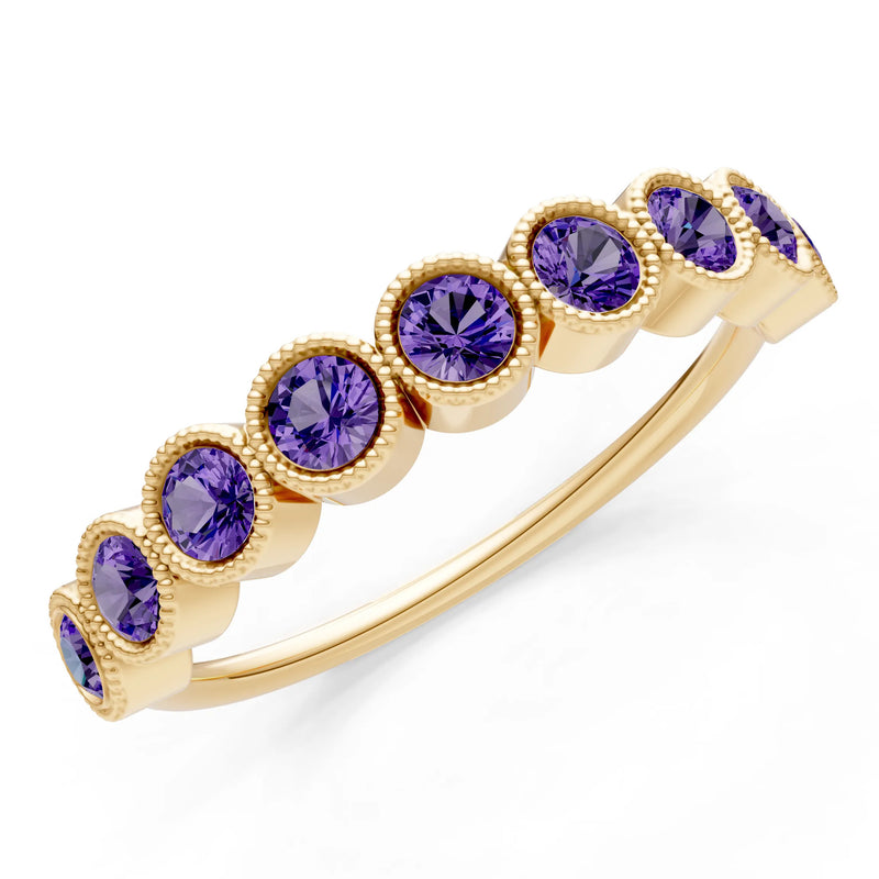 Dainty Milgrain Bezel Half Band