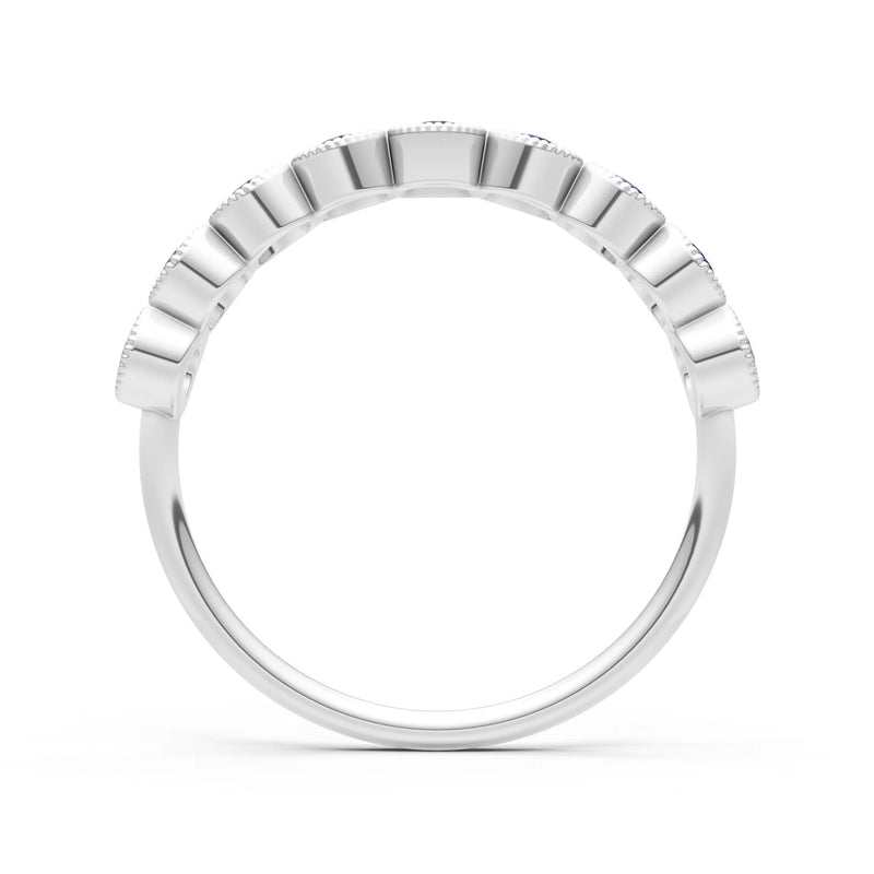 Dainty Milgrain Bezel Half Band