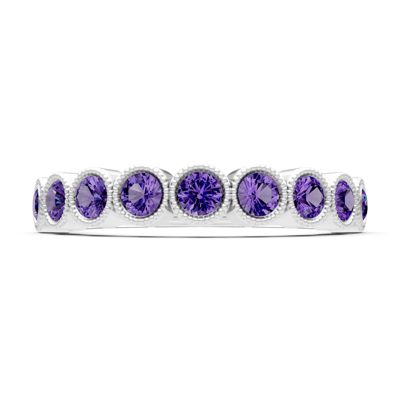 Dainty Milgrain Bezel Half Band