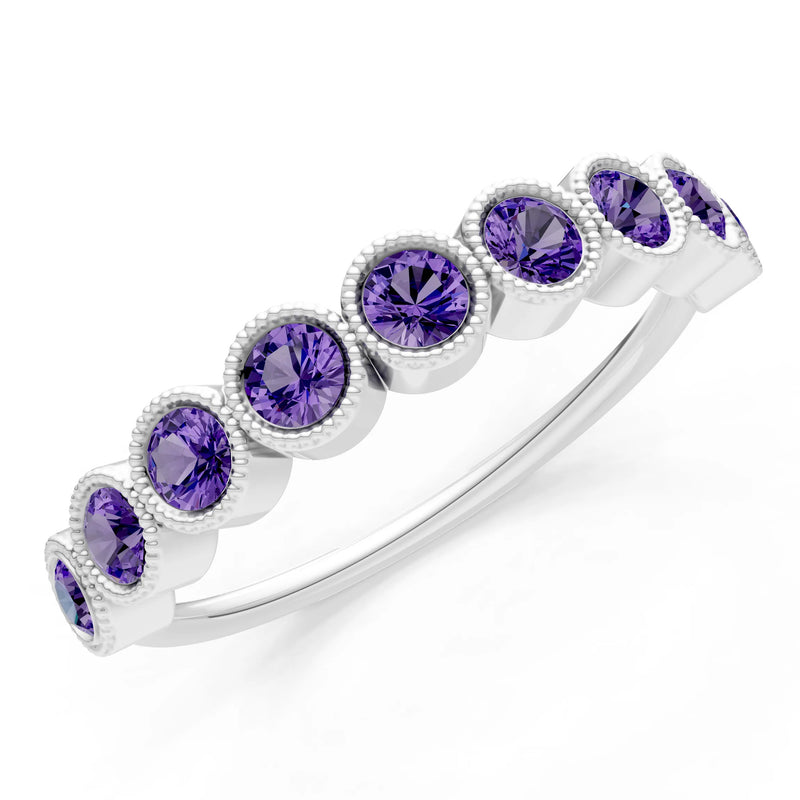 Dainty Milgrain Bezel Half Band