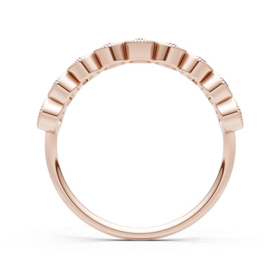 Dainty Milgrain Bezel Half Band