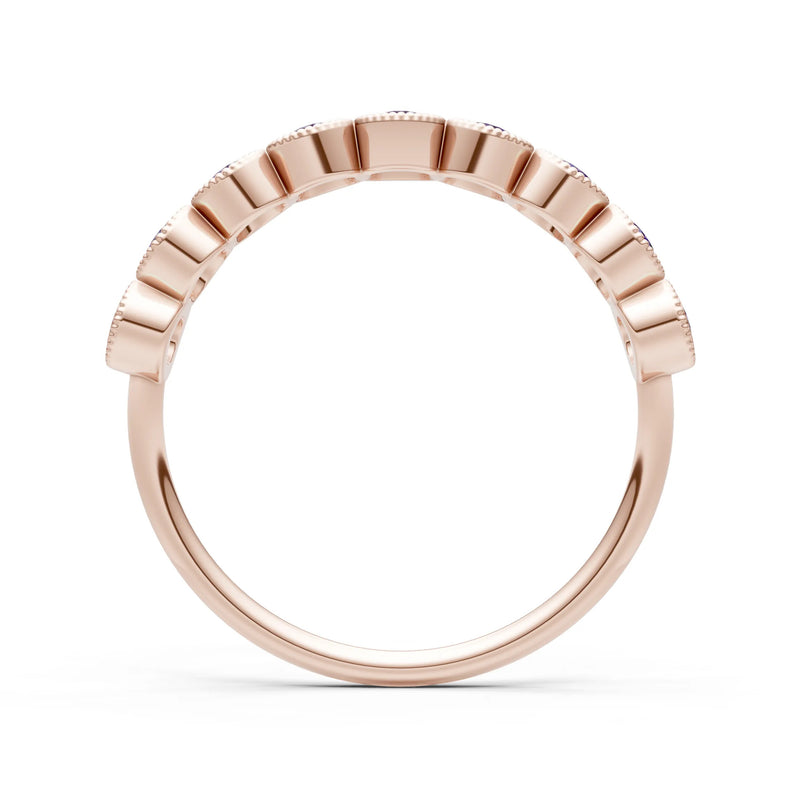 Dainty Milgrain Bezel Half Band