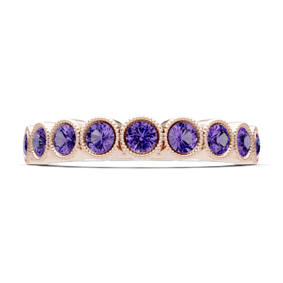 Dainty Milgrain Bezel Half Band