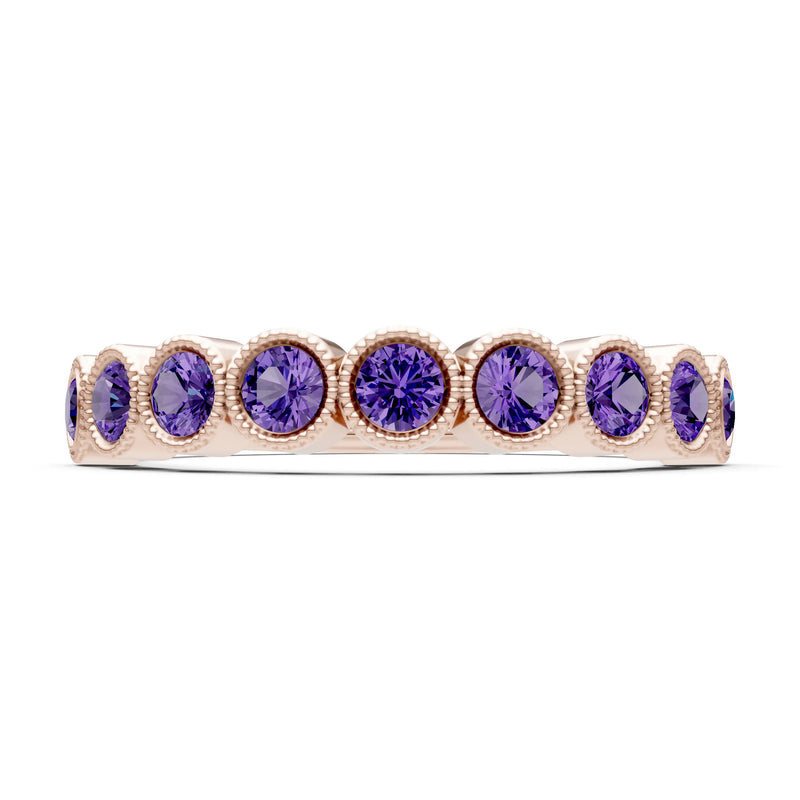 Dainty Milgrain Bezel Half Band