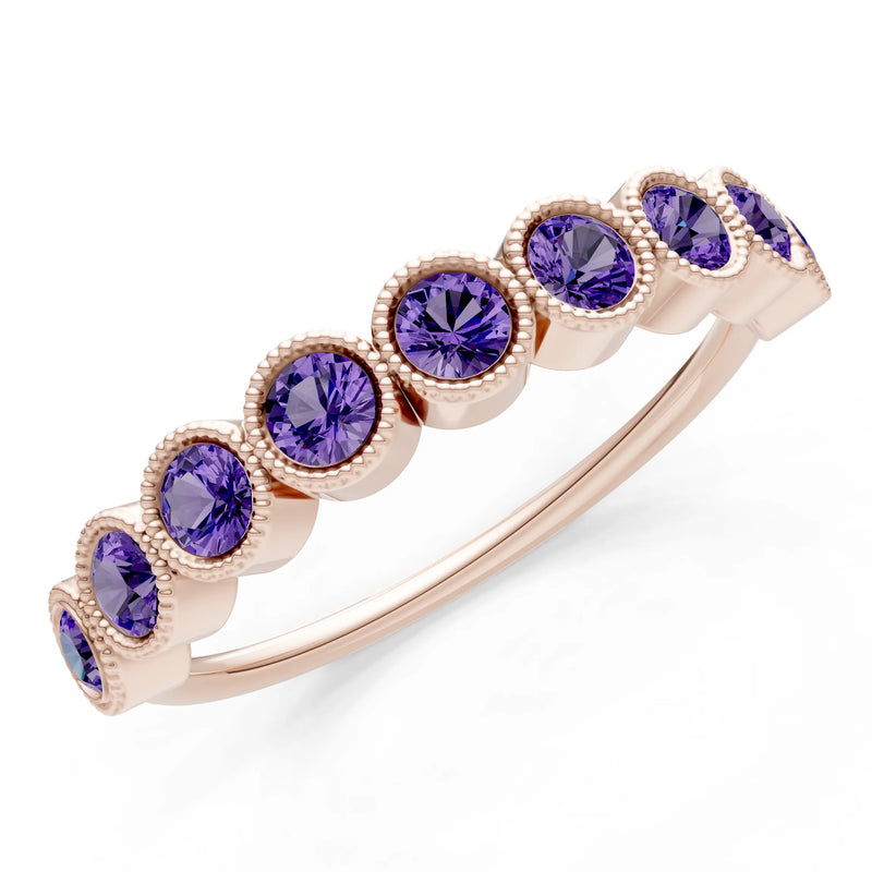 Dainty Milgrain Bezel Half Band