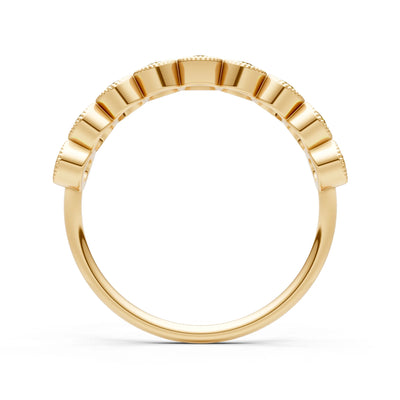 Dainty Milgrain Bezel Half Band