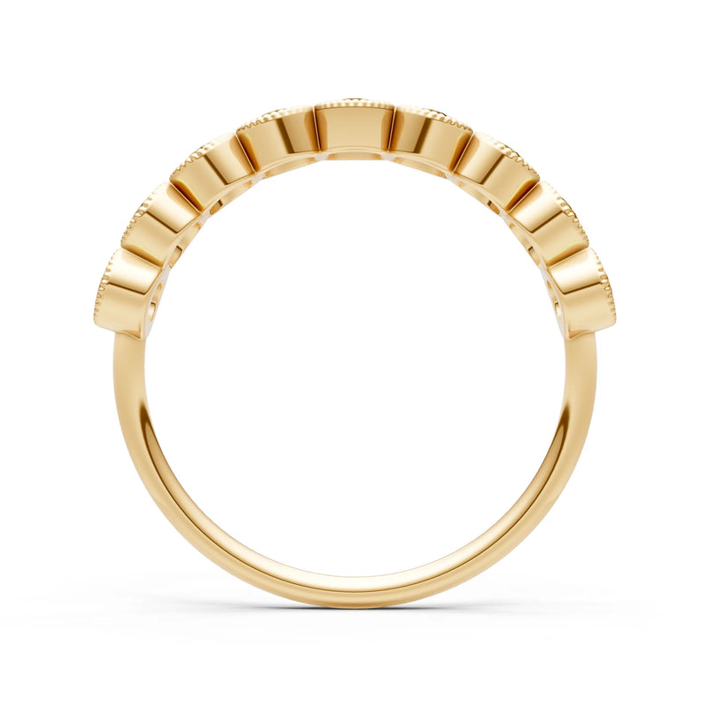 Dainty Milgrain Bezel Half Band