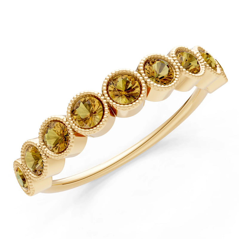 Dainty Milgrain Bezel Half Band