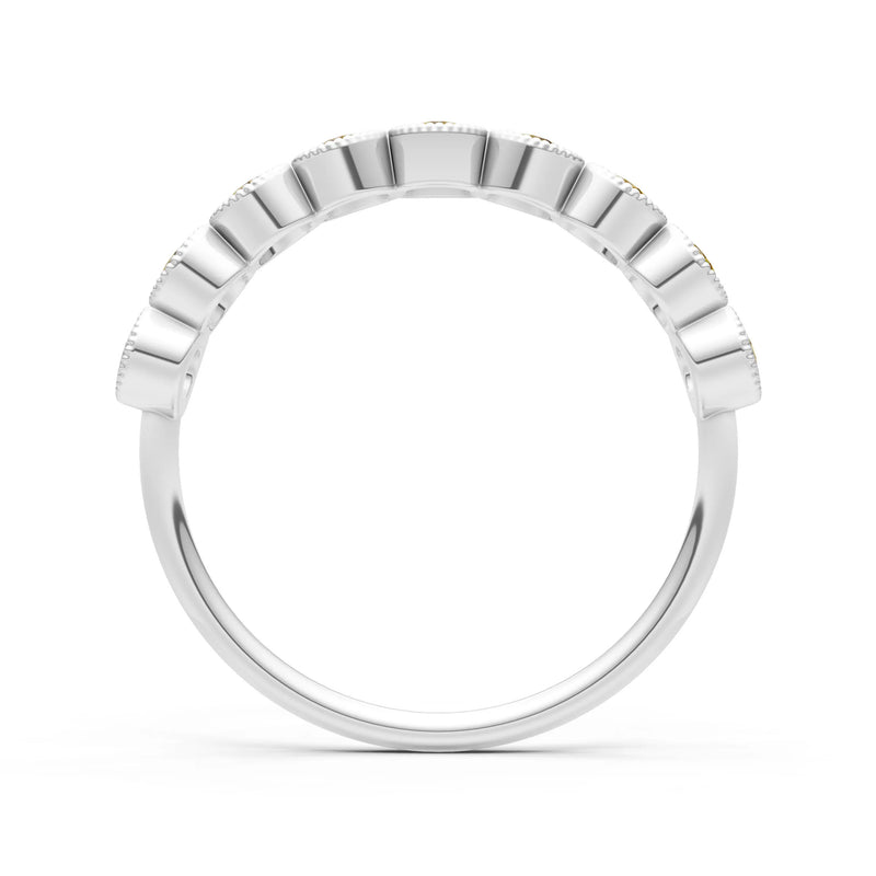 Dainty Milgrain Bezel Half Band