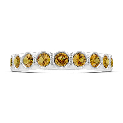 Dainty Milgrain Bezel Half Band