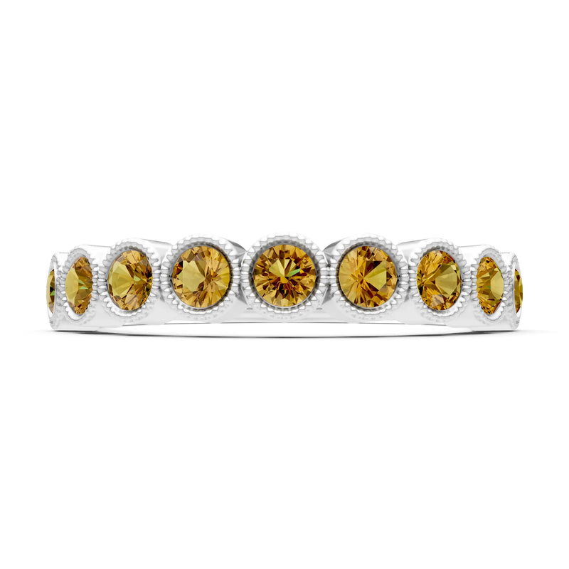 Dainty Milgrain Bezel Half Band