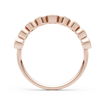 Dainty Milgrain Bezel Half Band