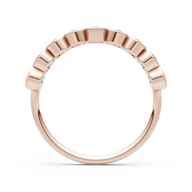 Dainty Milgrain Bezel Half Band