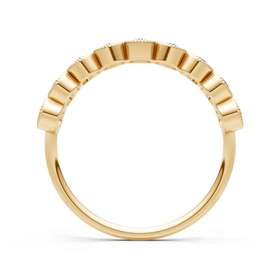 Dainty Milgrain Bezel Half Band