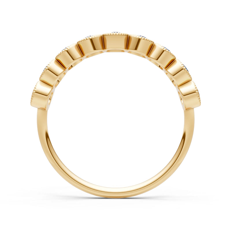 Dainty Milgrain Bezel Half Band