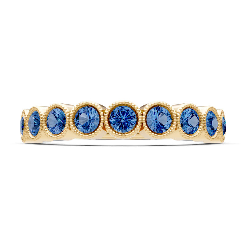 London Blue Topaz Dainty Milgrain Bezel Half Band