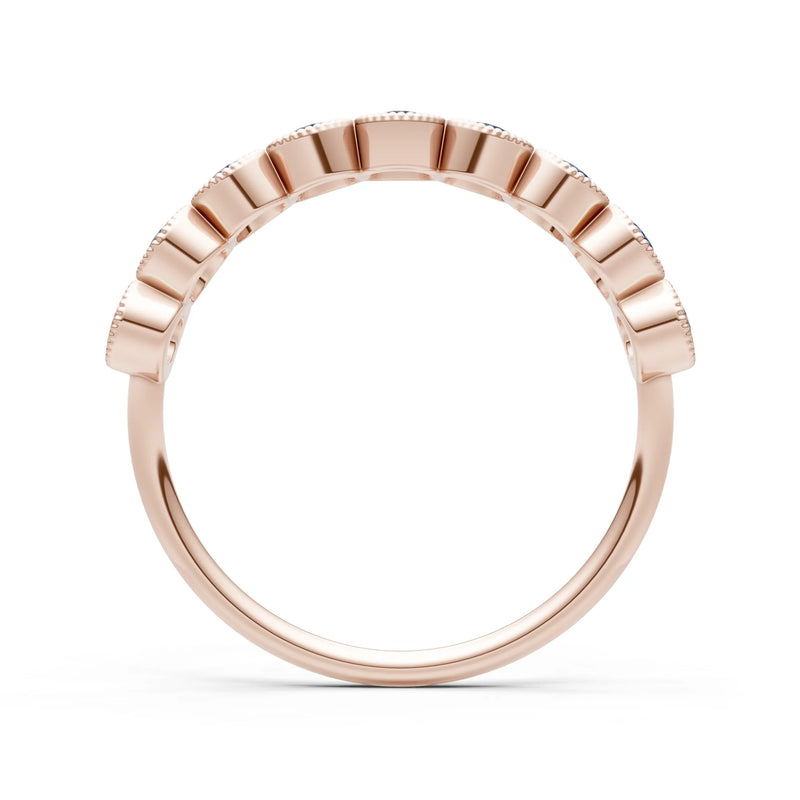 Dainty Milgrain Bezel Half Band