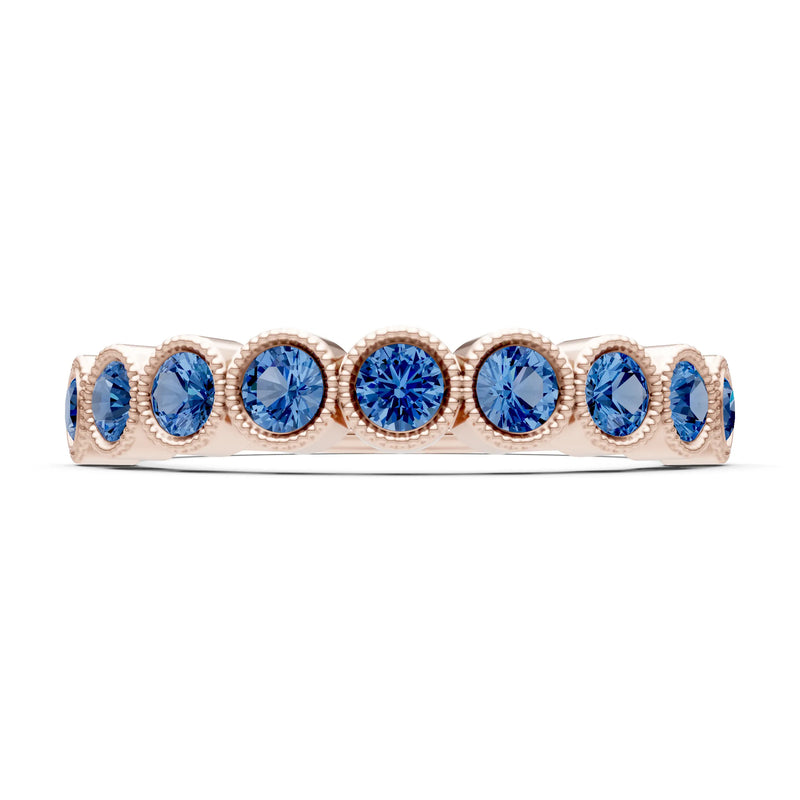 London Blue Topaz Dainty Milgrain Bezel Half Band