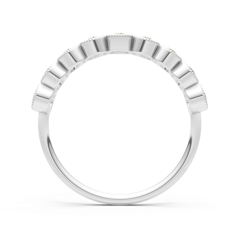 Peridot Dainty Milgrain Bezel Half Band
