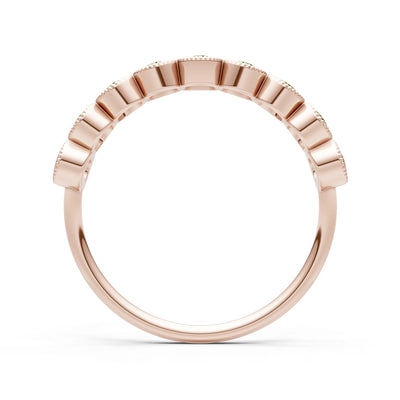 Peridot Dainty Milgrain Bezel Half Band