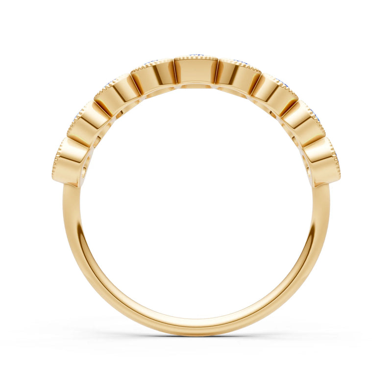 Dainty Milgrain Bezel Half Band