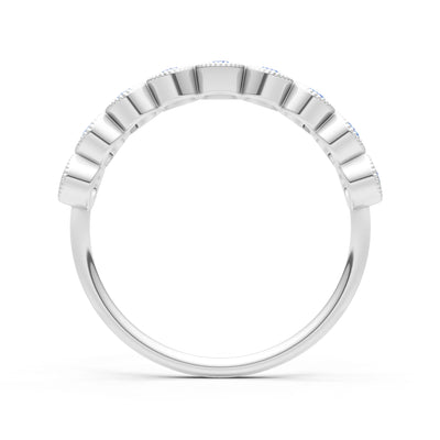 Swiss Blue Topaz Dainty Milgrain Bezel Half Band