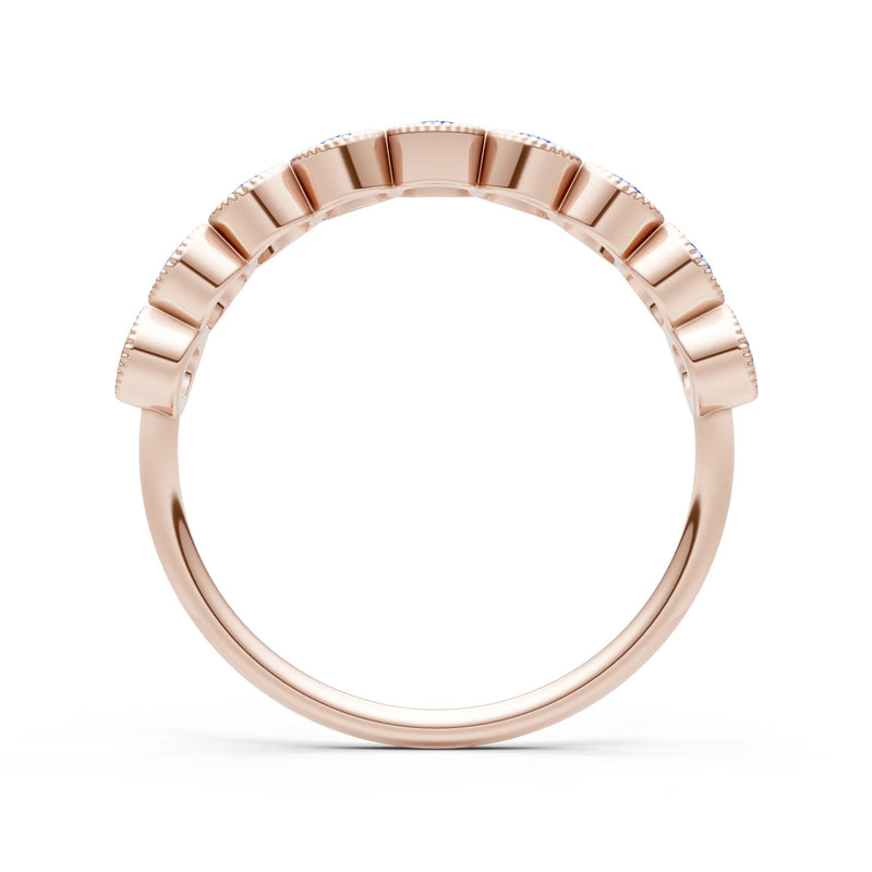 Dainty Milgrain Bezel Half Band