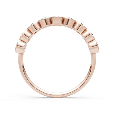 Dainty Milgrain Bezel Half Band