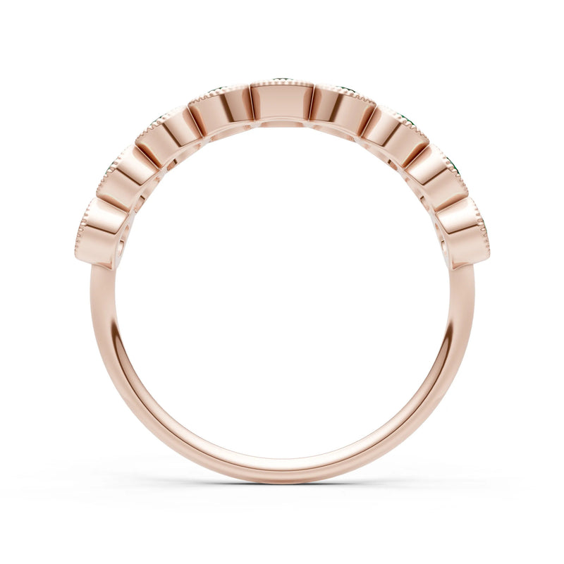 Dainty Milgrain Bezel Half Band