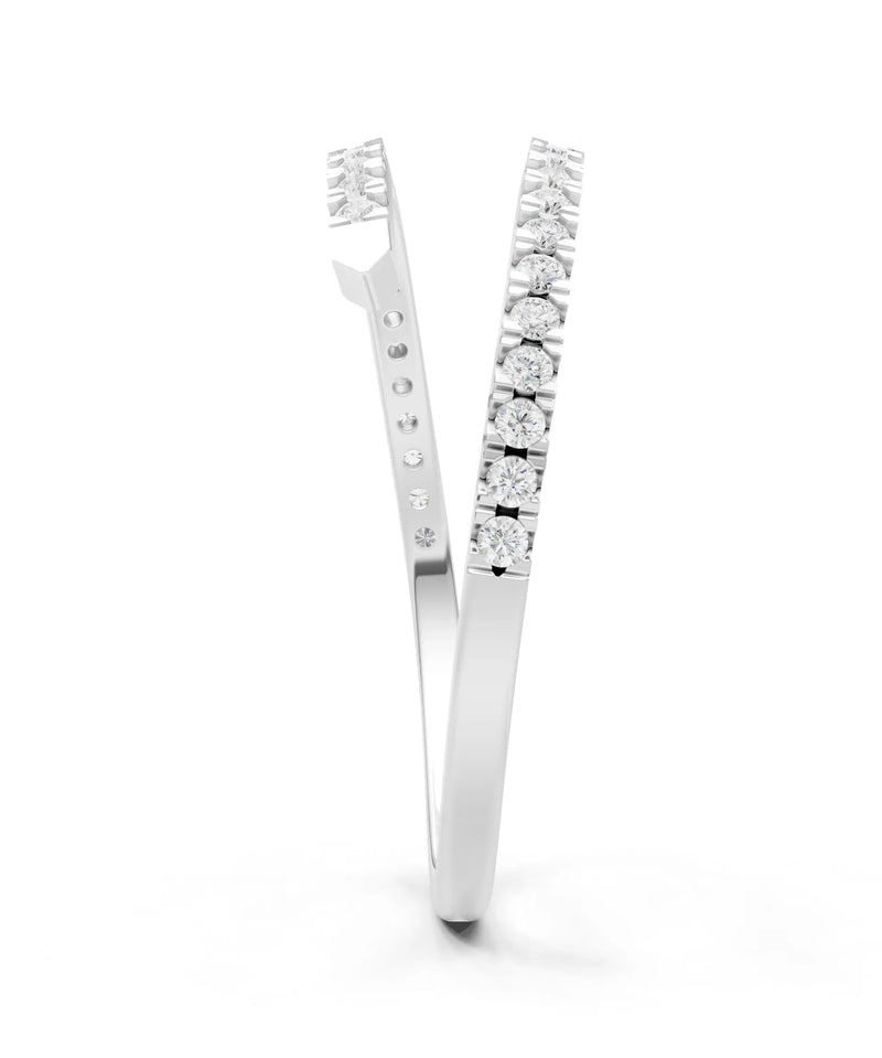 Diamond Dainty Twist Micro Pavé Half Eternity Band