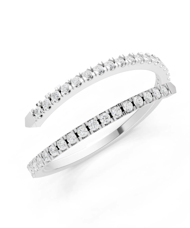 Diamond Dainty Twist Micro Pavé Half Eternity Band