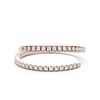 Diamond Dainty Twist Micro Pavé Half Eternity Band