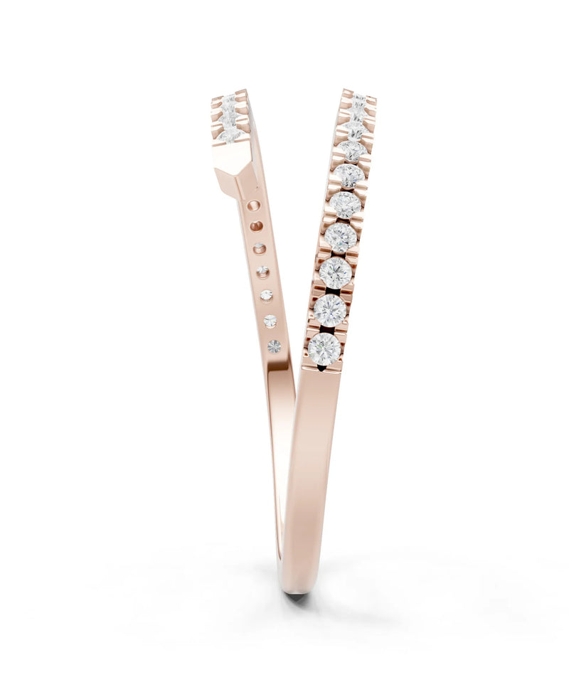 Diamond Dainty Twist Micro Pavé Half Eternity Band
