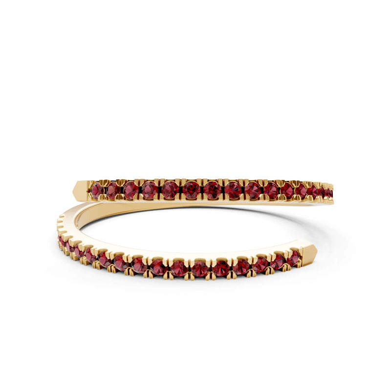 Garnet Dainty Twist Micro Pavé Half Eternity Band