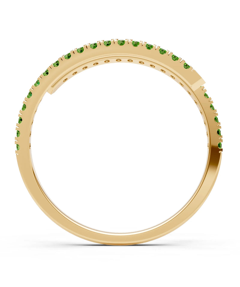 Peridot Dainty Twist Micro Pavé Half Eternity Band