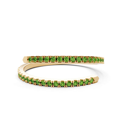 Peridot Dainty Twist Micro Pavé Half Eternity Band