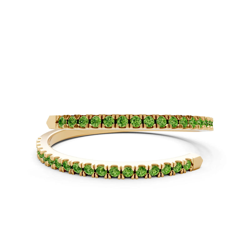 Peridot Dainty Twist Micro Pavé Half Eternity Band