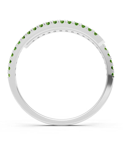 Peridot Dainty Twist Micro Pavé Half Eternity Band