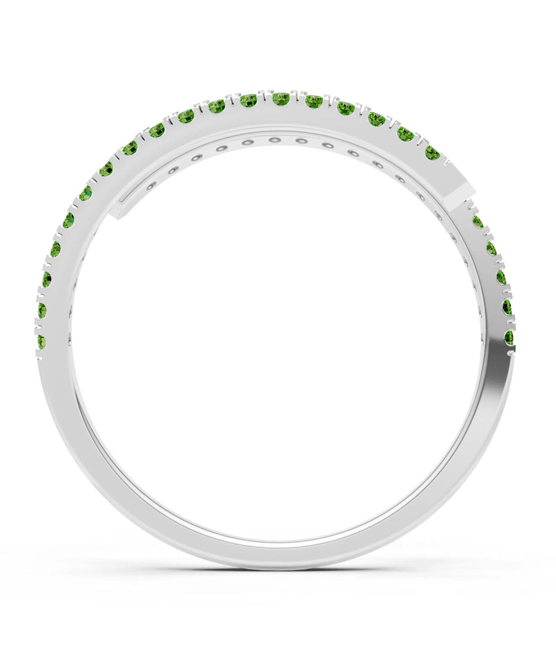 Peridot Dainty Twist Micro Pavé Half Eternity Band