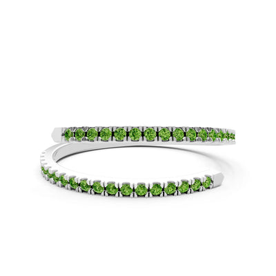 Peridot Dainty Twist Micro Pavé Half Eternity Band