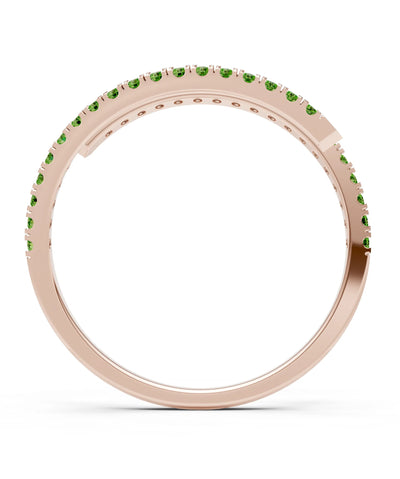 Peridot Dainty Twist Micro Pavé Half Eternity Band