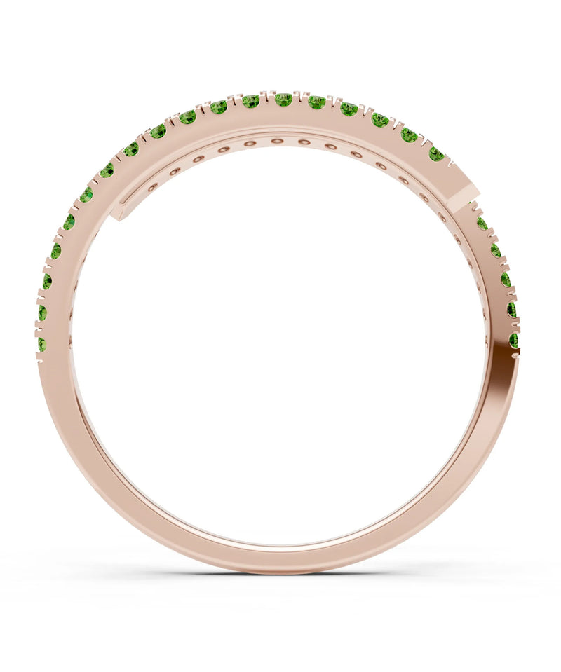 Peridot Dainty Twist Micro Pavé Half Eternity Band